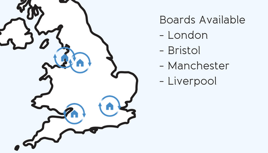 Map of where OpenRent to let boards/flag are available in the UK