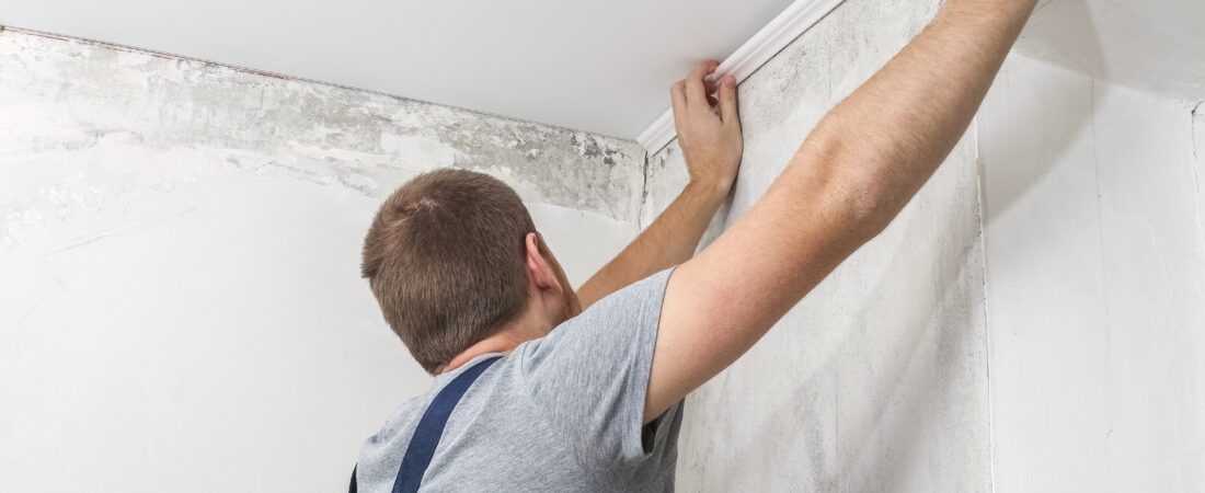 man dealing with damp mould and condensation